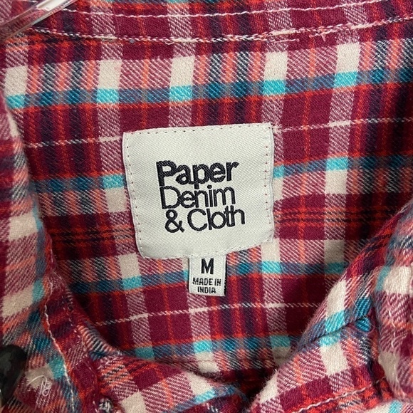 PAPER DENIM CLOTH | Red Plaid Flannel Western - Picture 6 of 12